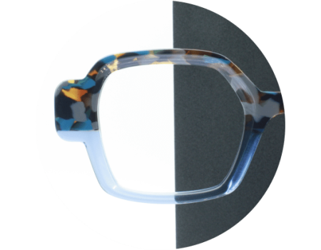 UB03 - BICOLORE MOTIF BLEU | BLEU TRANSLUCIDE