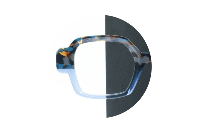 UB03 - BICOLORE MOTIF BLEU | BLEU TRANSLUCIDE